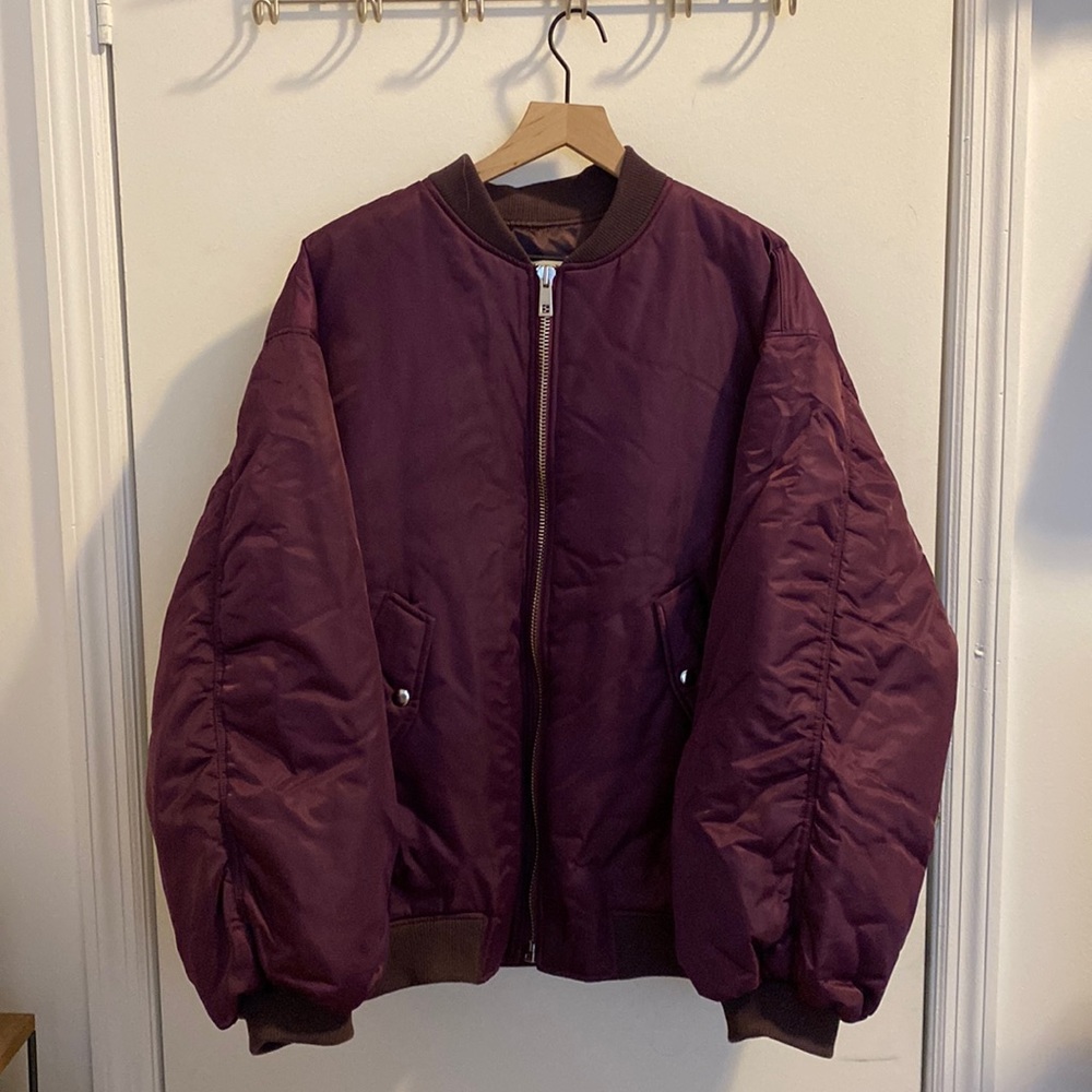 Cool Oversized The Frankie Shop Astra Bomber Jacket - Royal Purple